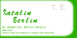 katalin berlin business card